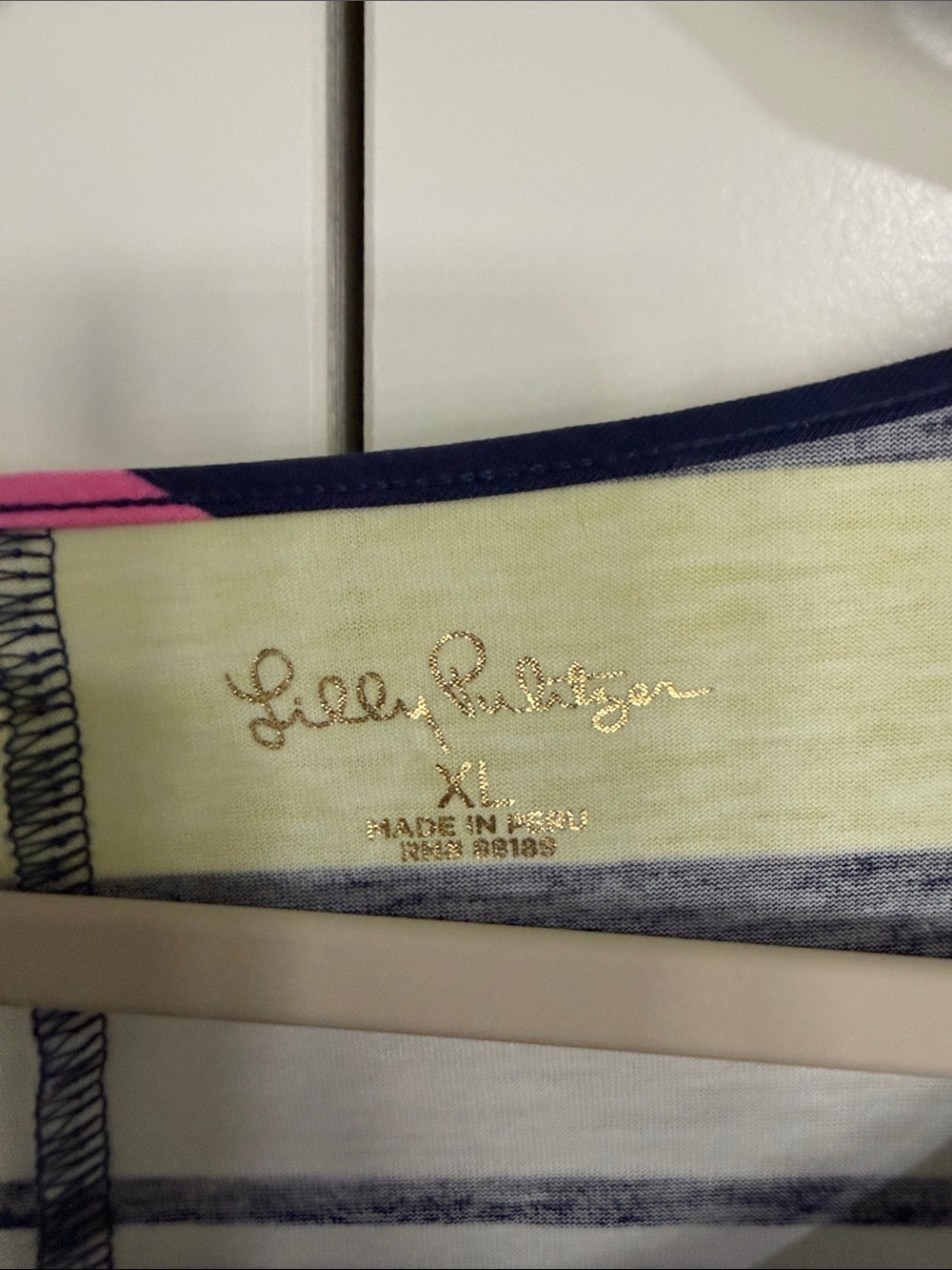 Lilly Pulitzer XL Multicolor Tank Top - Yellow & Navy Trim